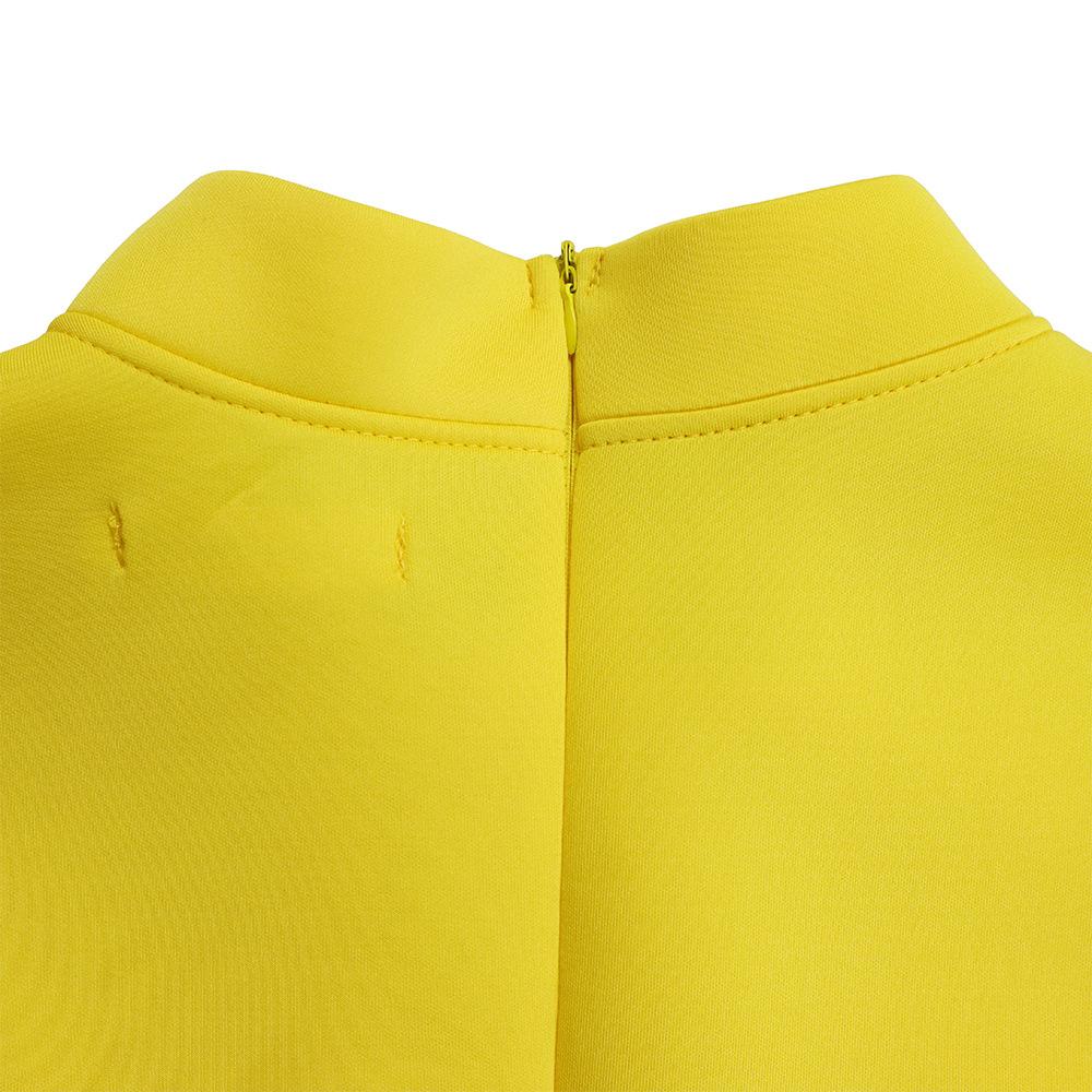 Spring and Autumn Women's Dress Plus Size Fashion Tie Lantern Sleeve High Waist Bowknot Big Swing Dresses