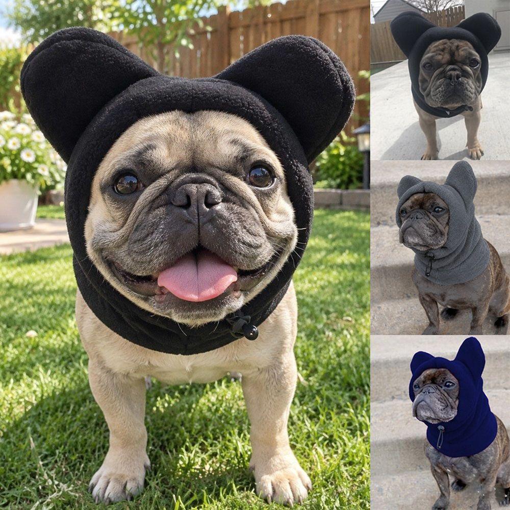 Adjustable Dog Head Cover Fleece Dog Ear Hoodie Soft Pet Headgear Outfit For Cats