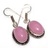 Exclusive Pink Chalcedony 925 Silver Plated Earrings 1.5" Valentine Jewelry S9j34