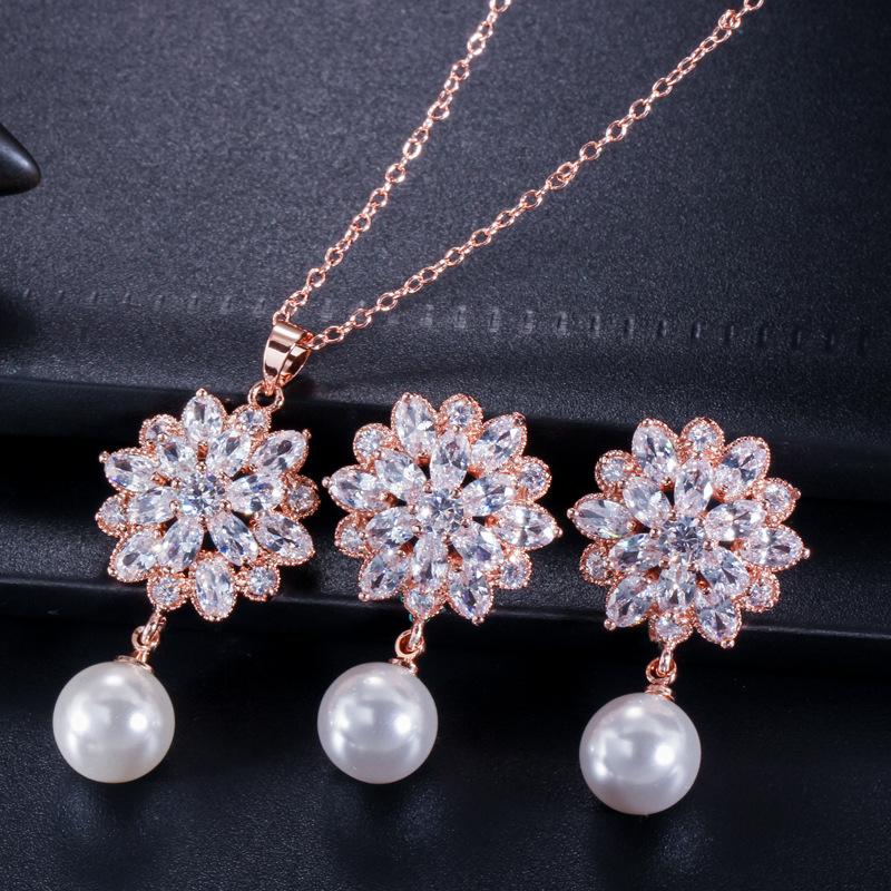 Aaa Zircon Set Chain, Pearl Necklace Pendant Jewelry