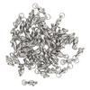 50pcs Ball Bearing Swivels Connector High Strength Stainless Steel  Welded Rings Barrel Swivels