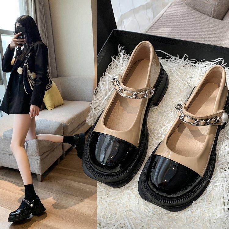 Not tired feet soft-soled Mary Jane single shoes women's new thick-soled small leather shoes thick-heeled versatile single shoes