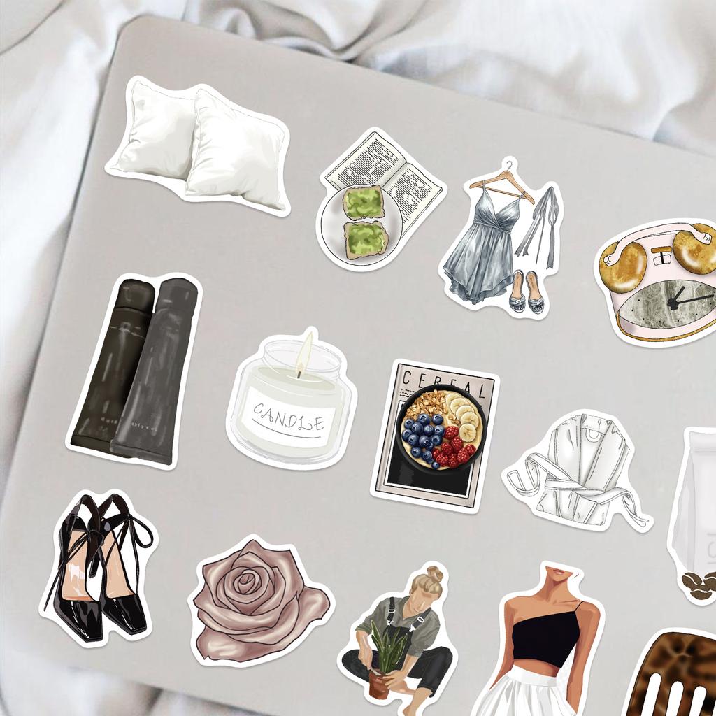 50PCS Clean Girl Stickers Korean-style Instagram Graffiti Mobile Phone Notebook Computer Luggage Decoration Waterproof Stickers