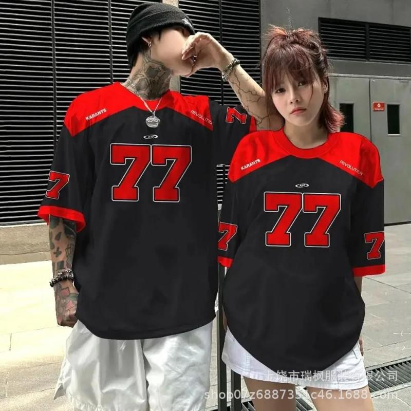 Mens Oversized Hip Hop Streetwear T-Shirt Loose Fit Short Sleeve Cotton Graphic Tee