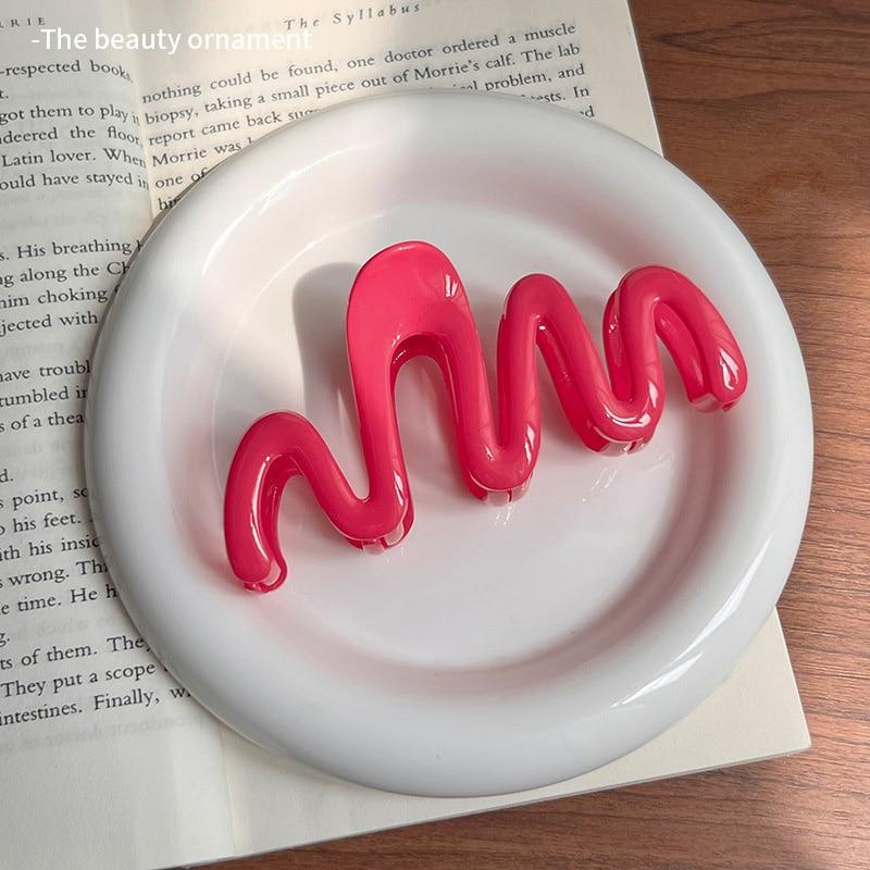 

Женские геометрические волнистые когти для волос, корейские полые заколки для волос, заколки для волос, милые бесшовные заколки ярких цветов, детское украшение для волос для девочек