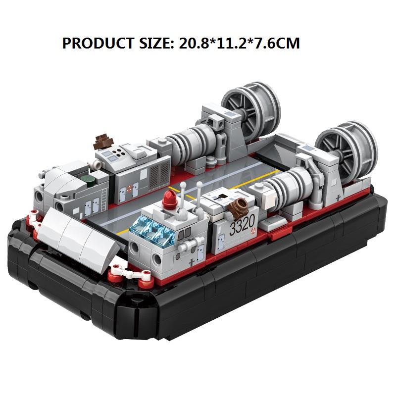 

Non-Toxic 413Pcs Type 726 Lcac Craft Building Blocks Military Model Children Toys Warship Carrier Cruiser Ornaments Small Particle Assemble Toy