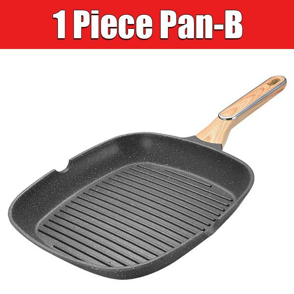 29cm Nonstick Square Grill Pan 3-Section Griddle Skillet Pan Induction Large Breakfast Skillet for Egg Bacon Burgers Cooking Pan