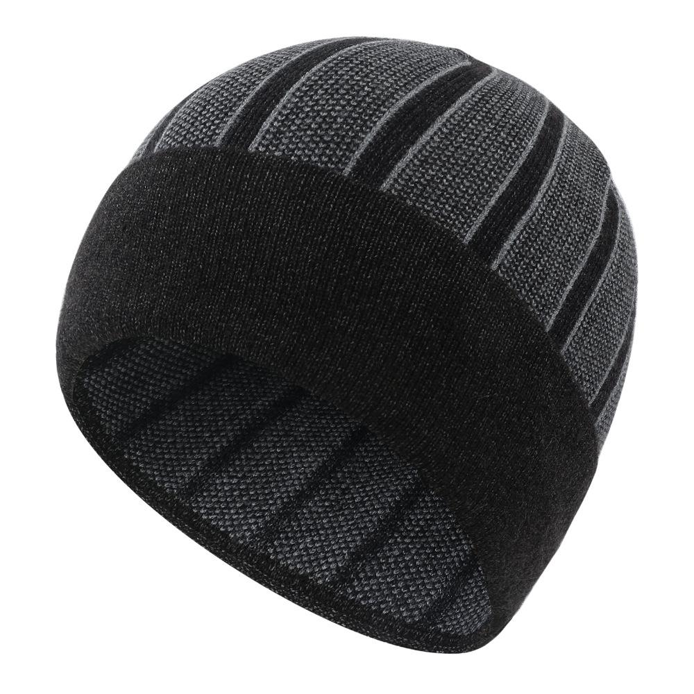 Autumn and Winter New Knitted Cap Fashion Casual Sports Versatile Cold Cap Juvenile Couple Vertical Striped Wool Cap