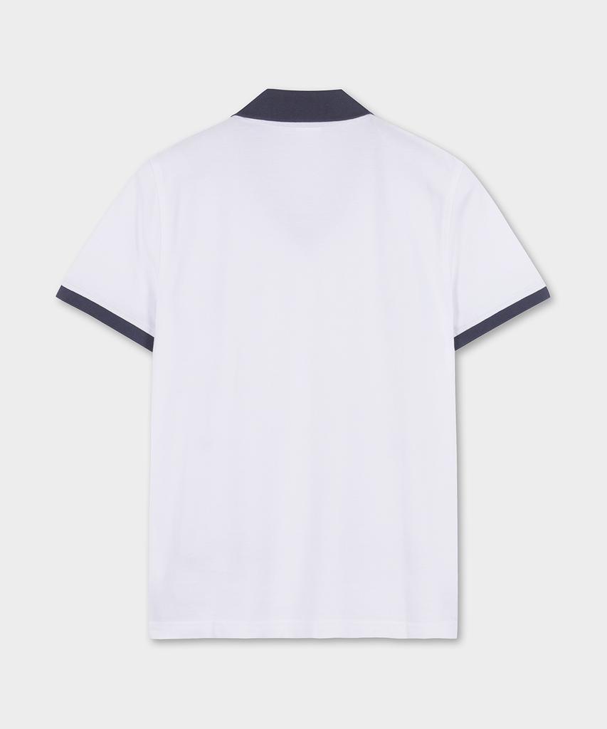 BROOKS BROTHERS Slim Fit Tennis V-Neck Short Sleeve Polo (White) (Bbntmf9081Afm)
