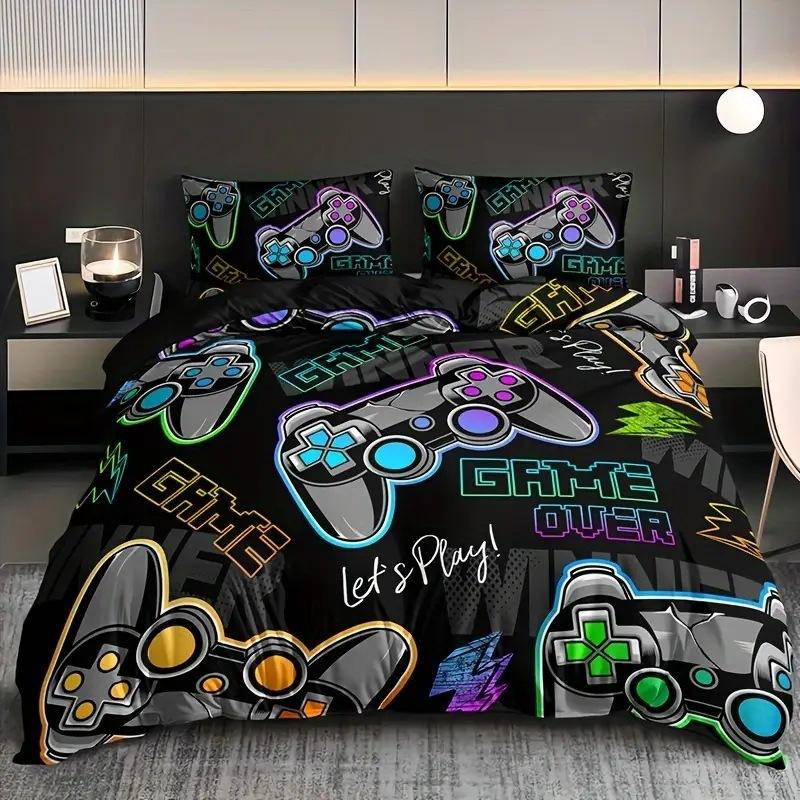 Cartoon Game Controller Comforter Cover 3D Hd Digital Printed Comforter Cover Set Bedding Kingsize Custom Designed Duvetcover