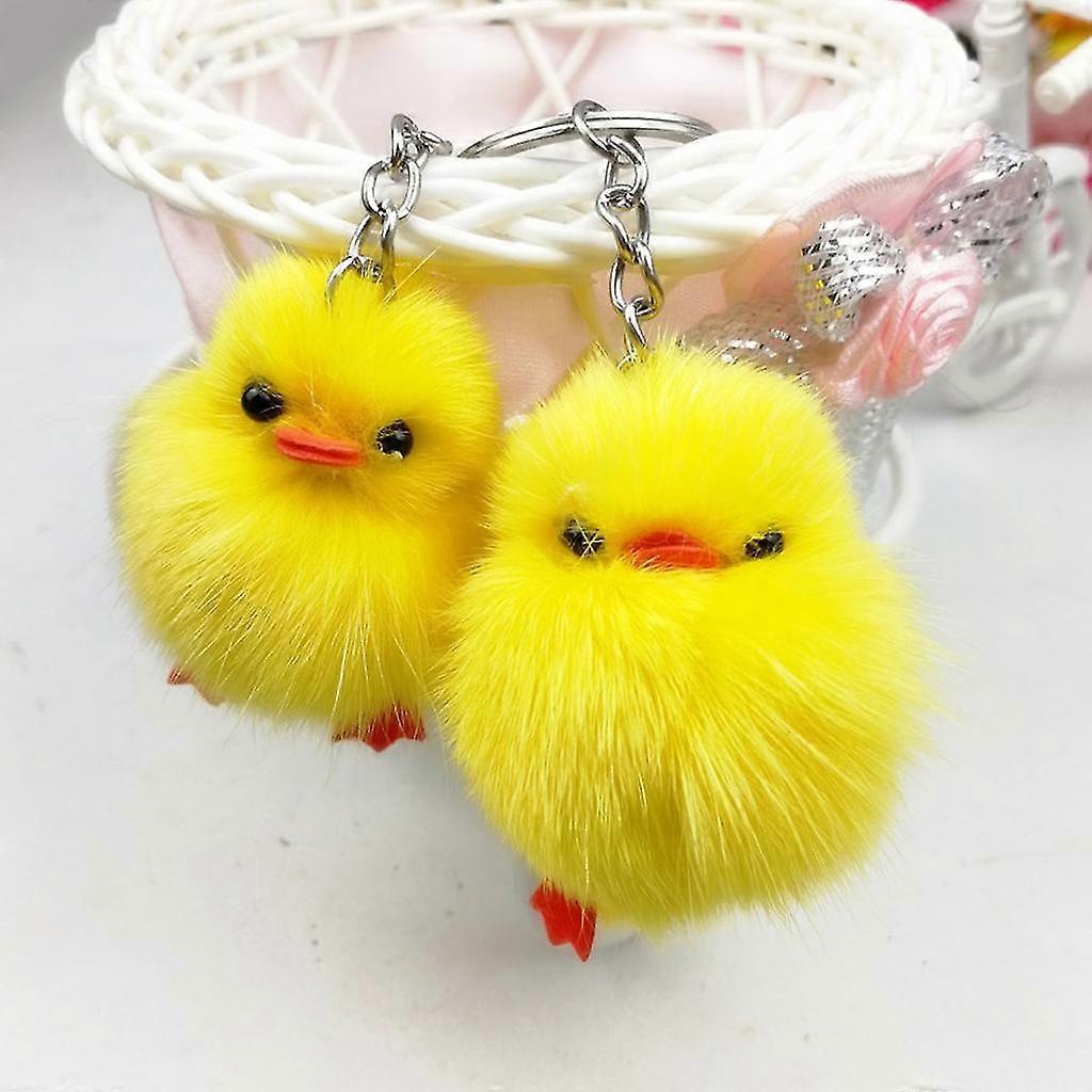 Easter Keyring 5x/set Furry Yellow Duck Keychain Chick For Key Ring Gift For Fri