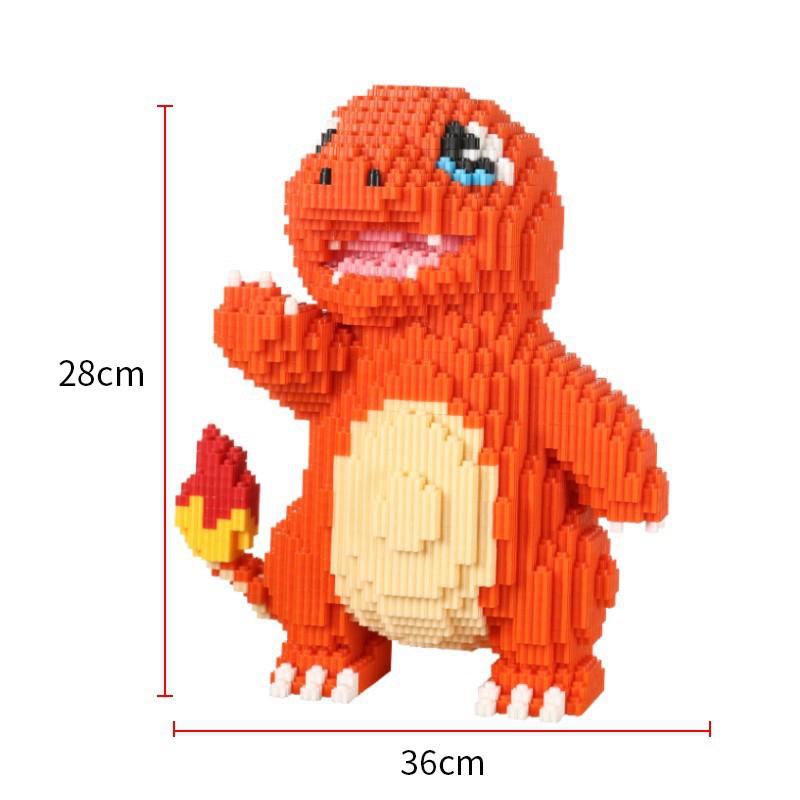 Non-Toxic Pokemon Fire-Breathing Dragon Assembled Building Blocks Model Bricks Toy For Children Gifts Micro Puzzle Toys Desktop Decoration