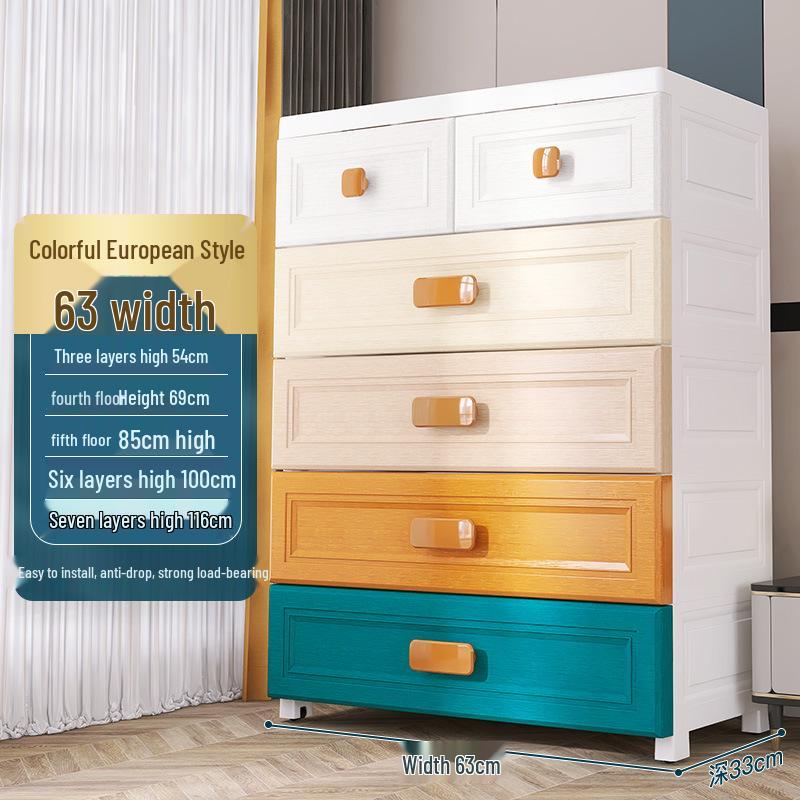 Multilayer Plastic Storage Cabinet: Drawer-Style for Bedroom and Nursery