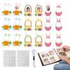 18pcs DIY Easter Bunny egg Decoration Photo Frames Paper Easter Party Decoration Photo Frames Spring Decor With Adhesive Tape