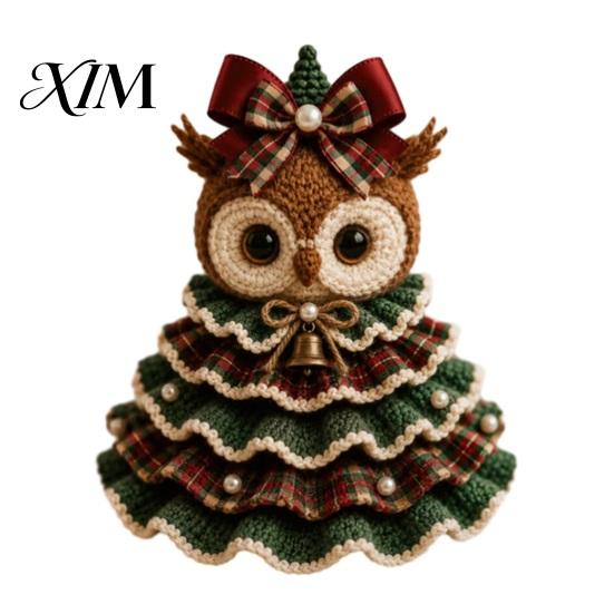 Actividad Manual para Aliviar el Estrés Árbol de Navidad Animal Kit de Ganchillo, Proyecto de Patrón Lindo Fácil Vaca de las Tierras Altas DIY Kit de Manualidades Perro Salchicha Gato para Principiantes,