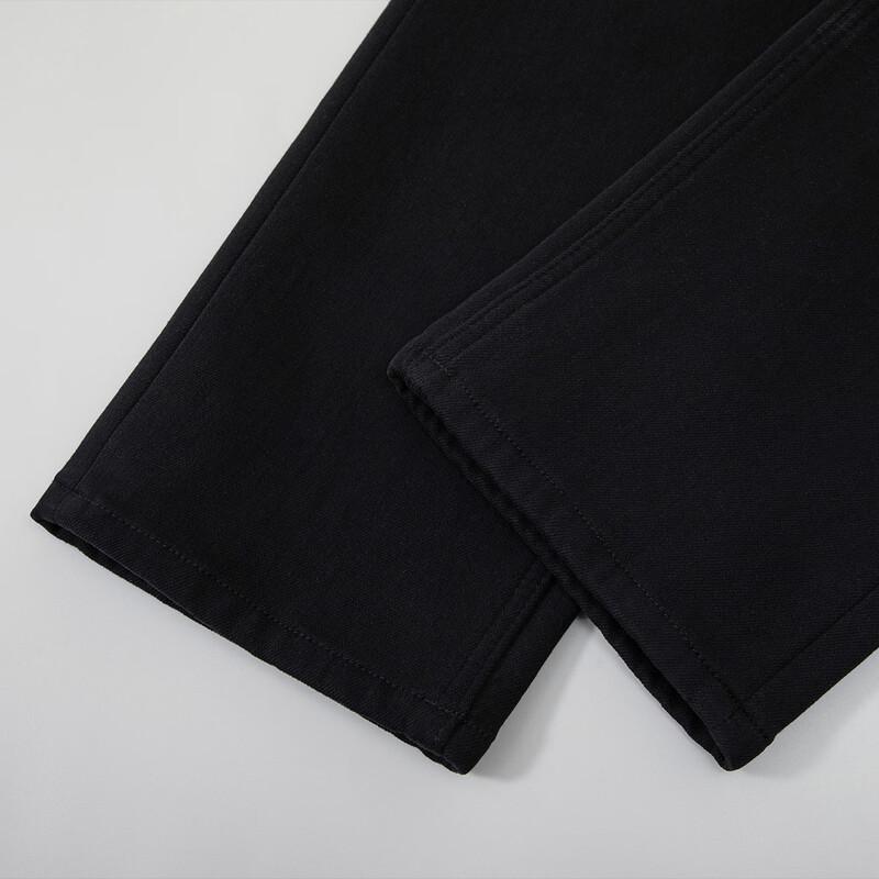 RAIN.CUN Women's Plus Velvet Black Cigarette Jeans