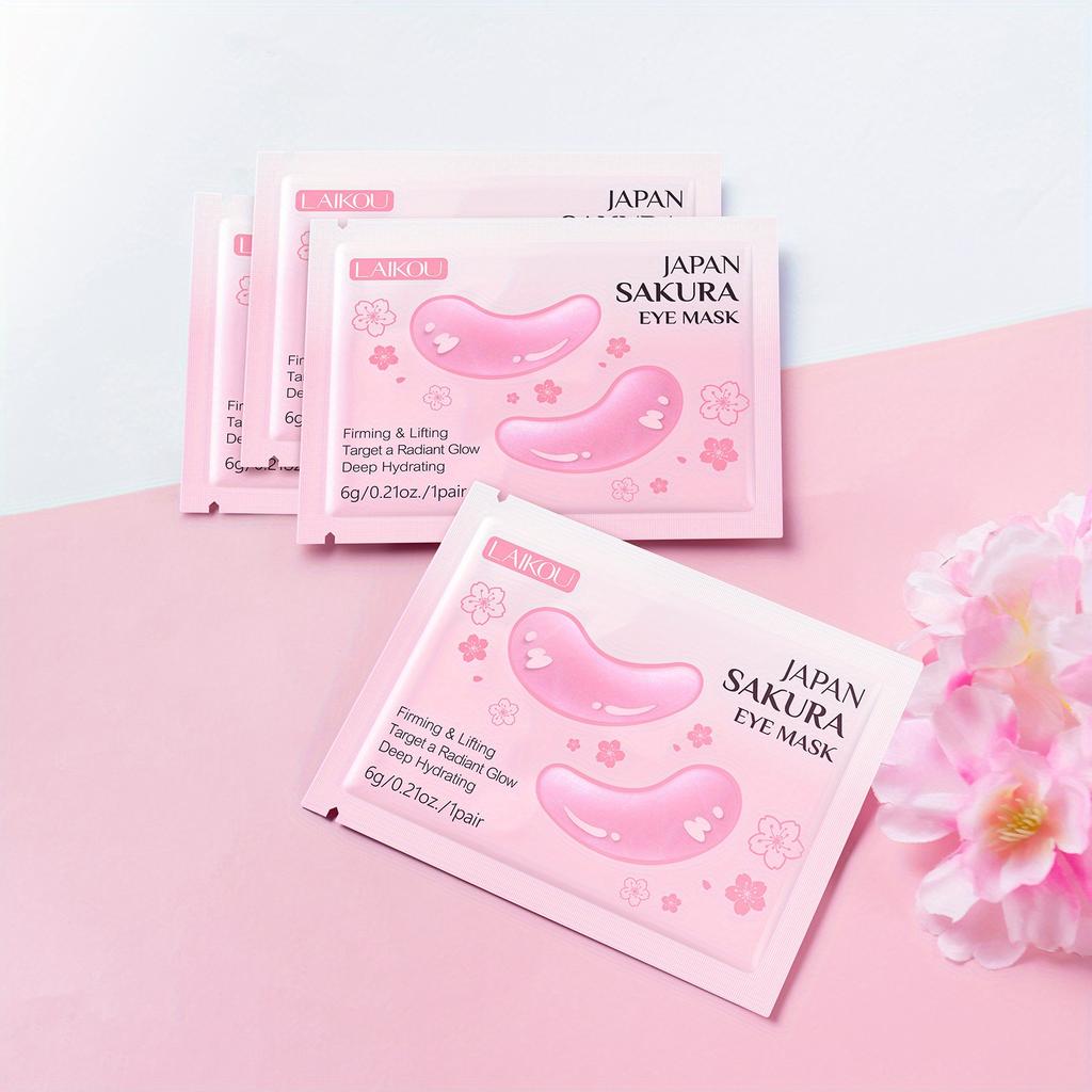 Mascarilla de Ojos Flor de Cerezo Hidrata la Piel Hidratación Profunda Reduce las Líneas Finas Segura Libre de Alergias Portátil