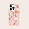 Cute Cat Strawberry Lychee Texture Phone Case For iPhone 17 Pro Max 16 15 14 13 12 11 Pro 14 15 Plus 17 Air Silicone Soft Cover