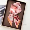 Floral Printed Square Scarf For Women Imitation Silk Scarves Bandanas Luxury Hijab Neckerchief Elegant Travel Shawl Wraps