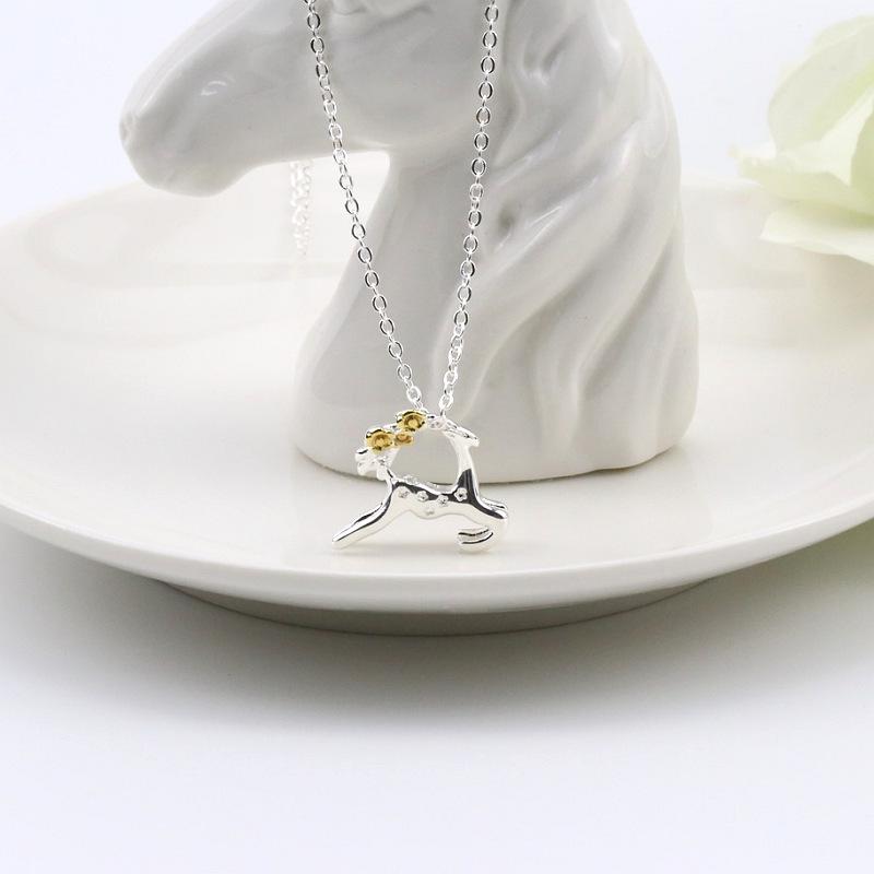 

Ожерелье с подвеской в виде рога - Корейский стиль Мори-гёрл, Простое и универсальное, Цепочка на ключицу с оленем сика, Идеальный рождественский подарок