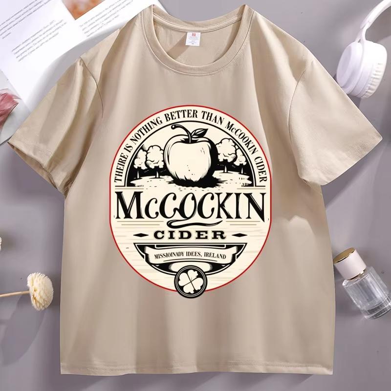 McCockin Cider Unisexs Funny Graphic T Shirts Adult Hilarious Drinking T Shirt Unisex Women Short Sleeve Pritned Tee Shirts 2XL