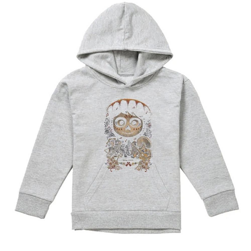 Coco Childrens/Kids Ernesto Miguel Hector Painted Poster With Skull Heather Hoodie