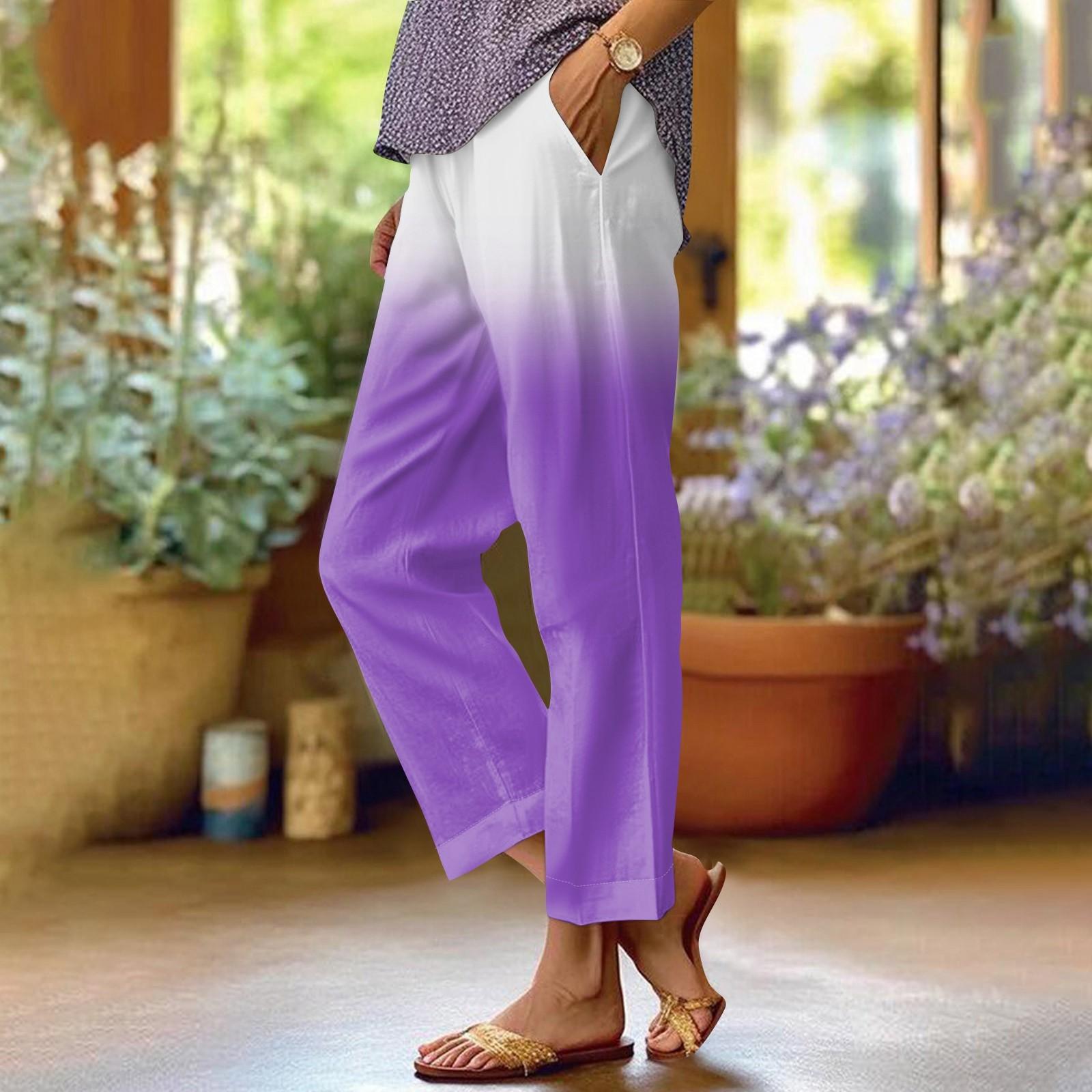 

Женские повседневные брюки с модными карманами и эластичной резинкой на талии XXXL фиолетовый