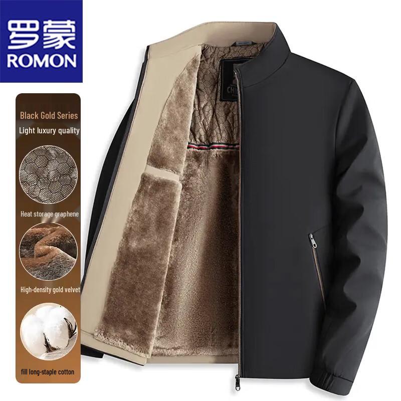 

Romon Men s Thickened Stand-Collar Business Casual Jacket 4XL