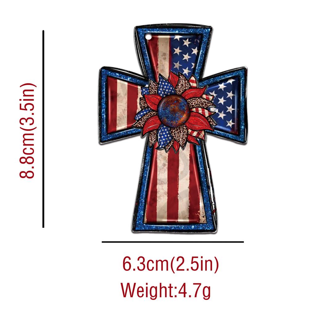 4th of July Wooden Wall Mount Door Sign - Patriotic Star Flag Decor with Independence Day Theme - Ideal for Memorial Day and Sum