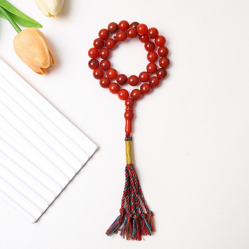 Κλασικό Ισλαμικό Κομπολόι Προσευχής με 33 Χάντρες και Φούντα