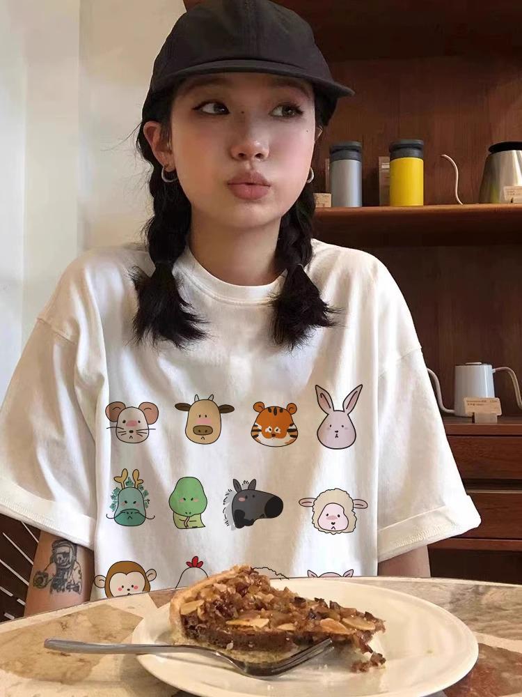 

2025 Women s Summer White Loose-Fit Short-Sleeve High Street T-Shirt 3XL білий