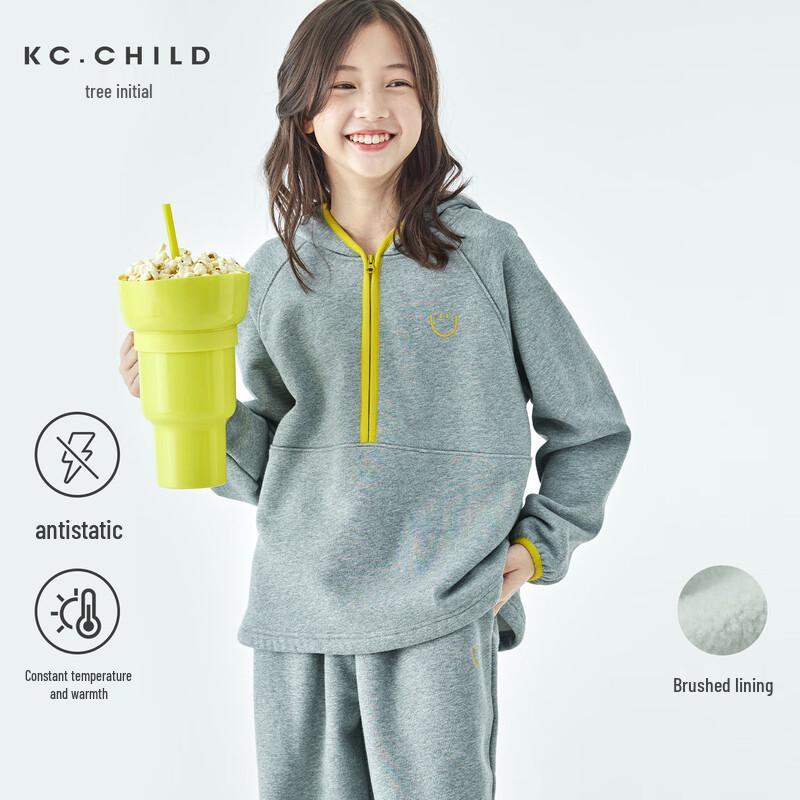 KeChu Girls  2025 Autumn/Winter Fleece-Lined Sweatshirt & Sweatpants 120