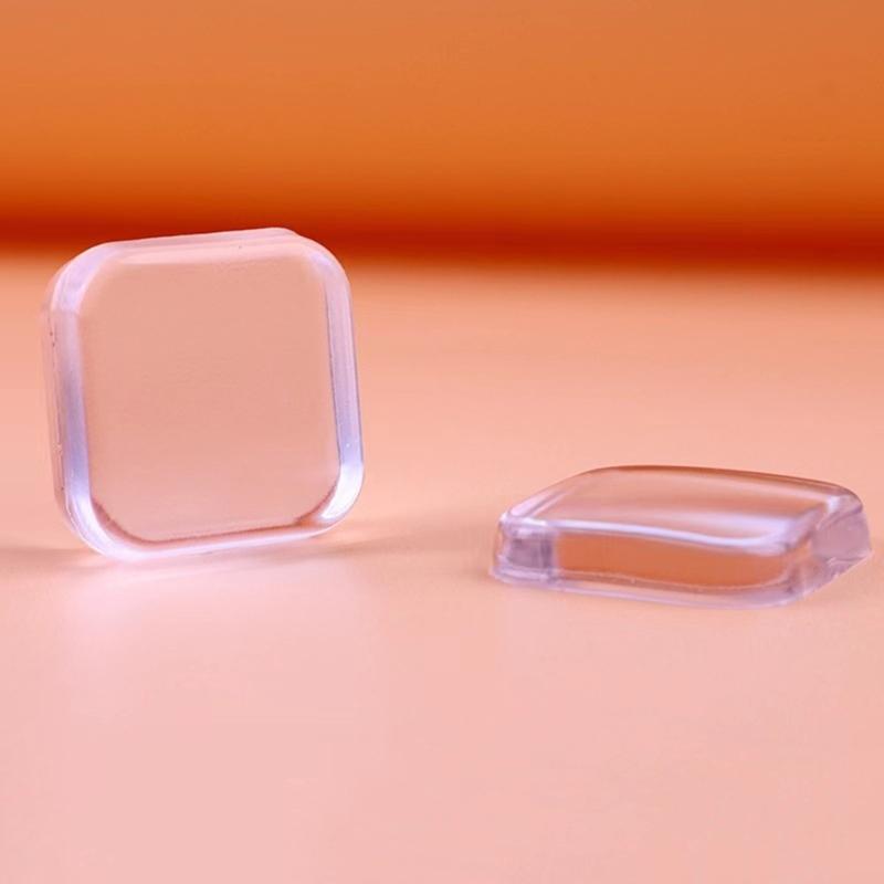 Pack of 6 Self Adhesive Wall Protectors Clear Square Pads Easy To Install Silicone Guards Absorb Shocks & Protect Wall