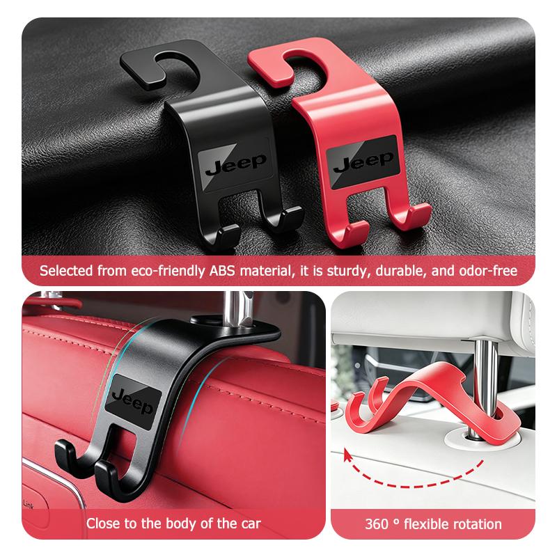 Car Seat Back Hook Mobile Phone Bracket Handbag Hanger Interior Accessories For Jeep Cherokee Patriot Liberty Wrangler JK JL AMY1