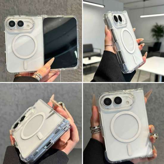 Компактный мобильный чехол Прозрачный Магнитный Телефон для iPhone Duo 18, Чехол с защитой полного шарнира для школьника, Ударопрочный Защитный чехол,