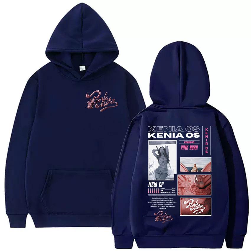 Singer Kenia Os Pink Aura Album 2025 Graphic Hoodie Men Women Vintage Aesthetic Sweatshirts Fashion Oversized Hoodies Streetwear
