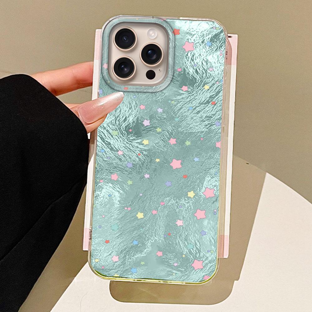 Gradient Colorful Stars Women Girls Phone Case for iphone 16 15 14 7 8 Plus 13 11 12 Pro Max X XS XR SE 2022 2020 16e Back Cover