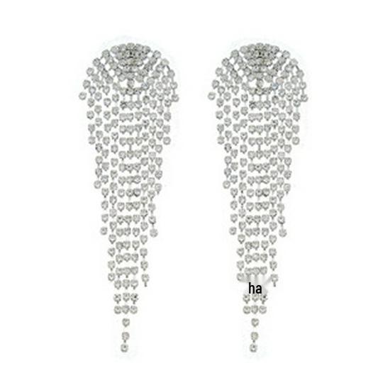 Elegant Zircon Water Drop Dangle Earrings - Bridal & Socialite Style