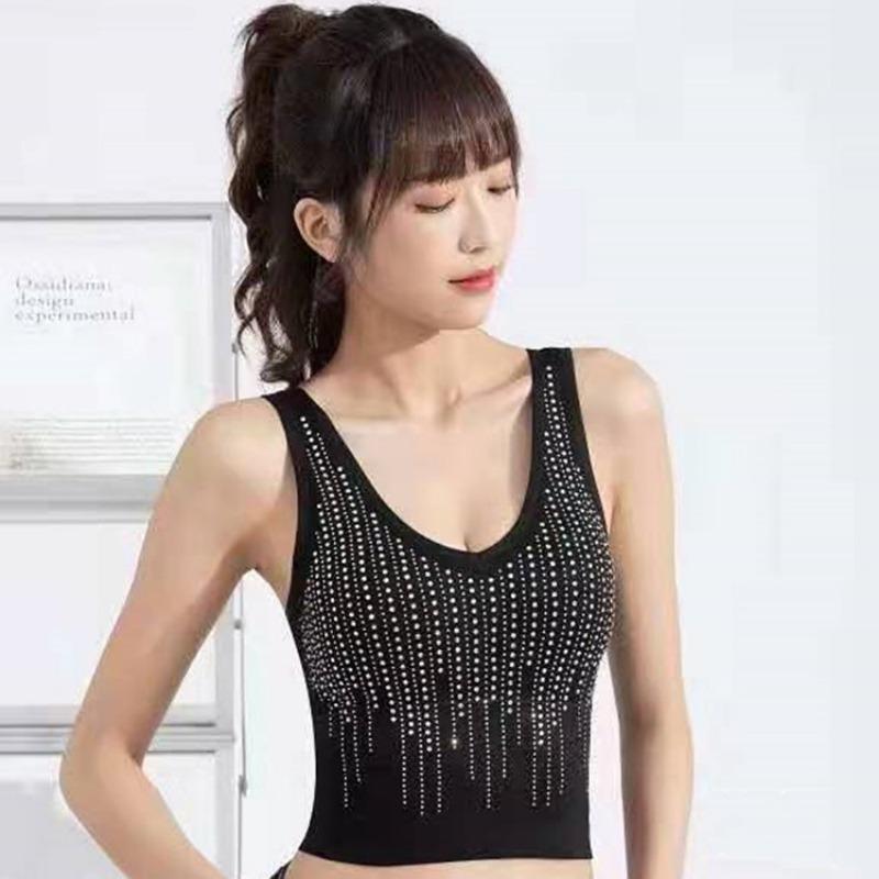 Sommer Neuer Stil Schöner Rücken Voller Sterne Eisseide Strickware Glitzer Neckholder Weste Top Weibliche Tide
