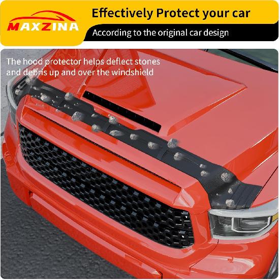 Hood Protector Compatible With 2014- Toyota Tundra Hood Shield TPE Hood Deflector Hood Guard For Tundra Accessories