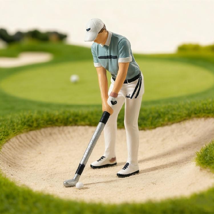 1:64er Maßstab Handbemalte Harz Sammlerfiguren Realistisches Golfer Figur Modell für Miniatur Szenen Dioramen Requisiten