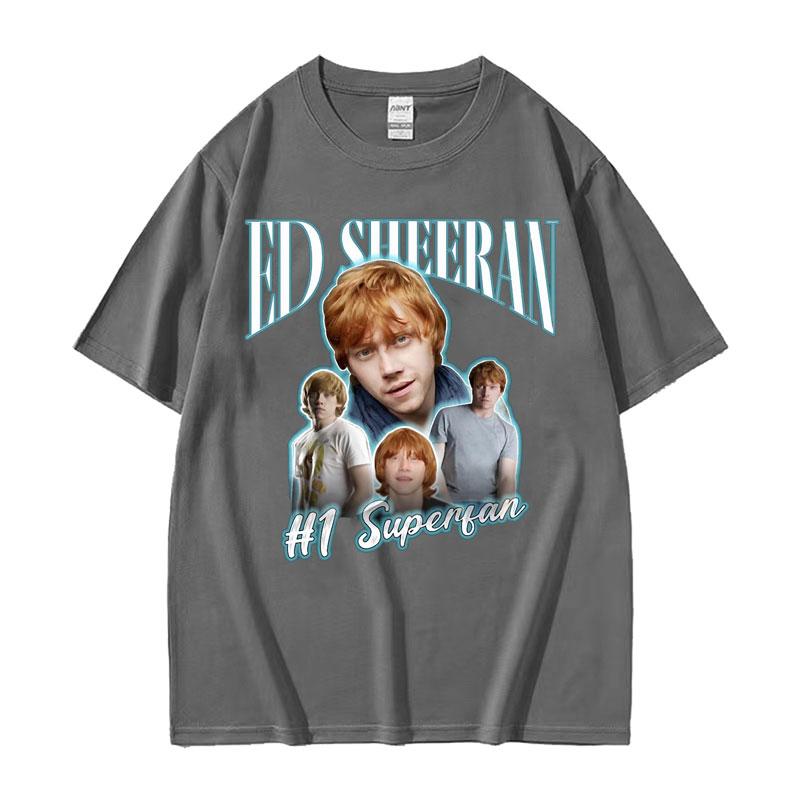 Funny Ed Sheeran Number One Superfan Meme T Shirt Women Fashion Retro Short Sleeve T-shirt Unisex Gothic Casual Cotton Tshirt