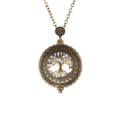 Hollowed-out Vintage Magnifying Glass Pendant Necklace Sweater Chain