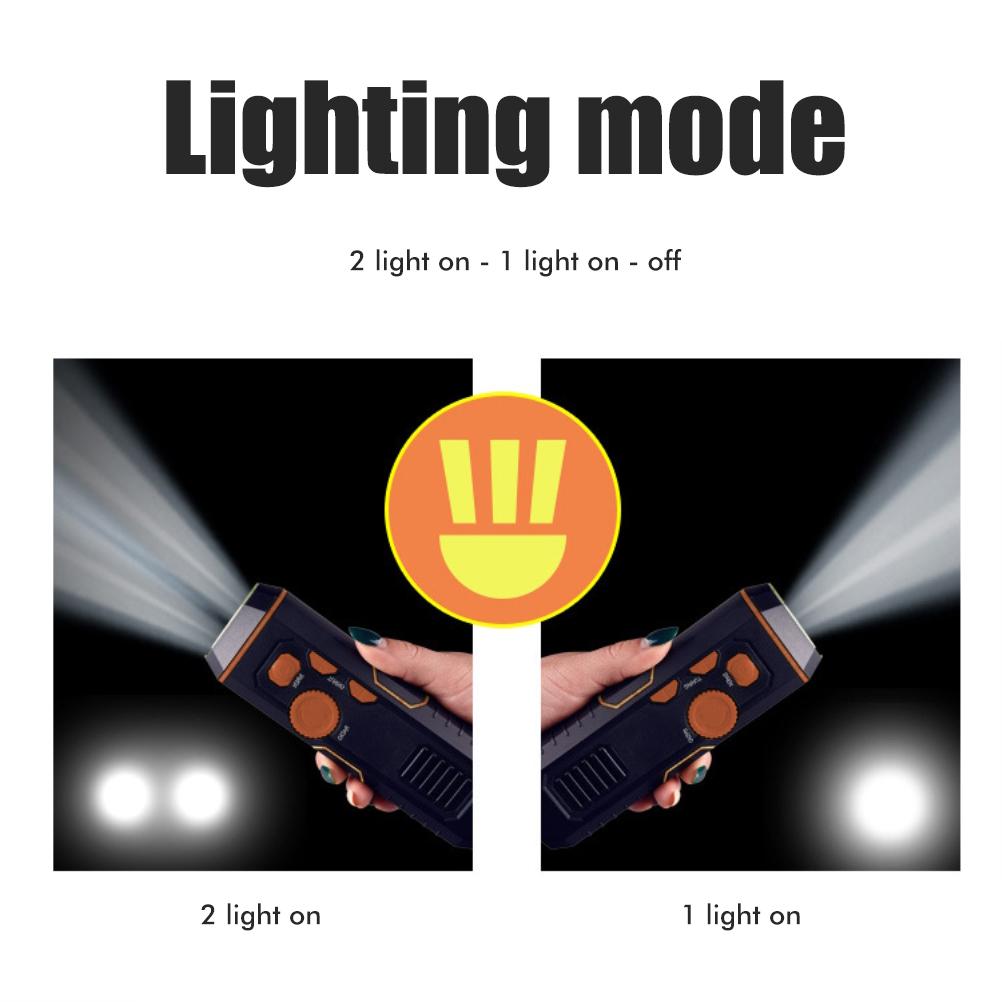 Portable Emergency Radio Hand Crank Flashlight with Radio Multifunctional Power Bank SOS Alarm Rechargeable for Home
