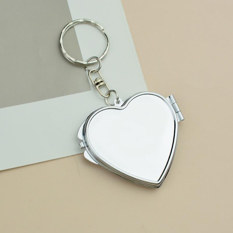 Compact Double-Sided Mini Makeup Mirror Keychain Pendant