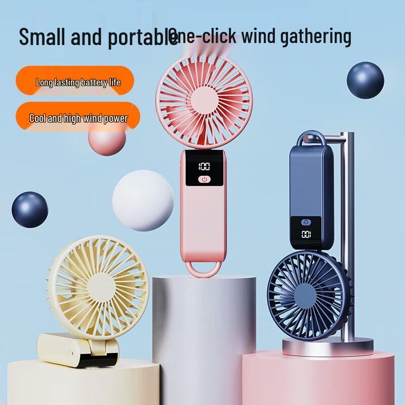 YaoLiXun Portable Foldable Mini Fan with Digital Display