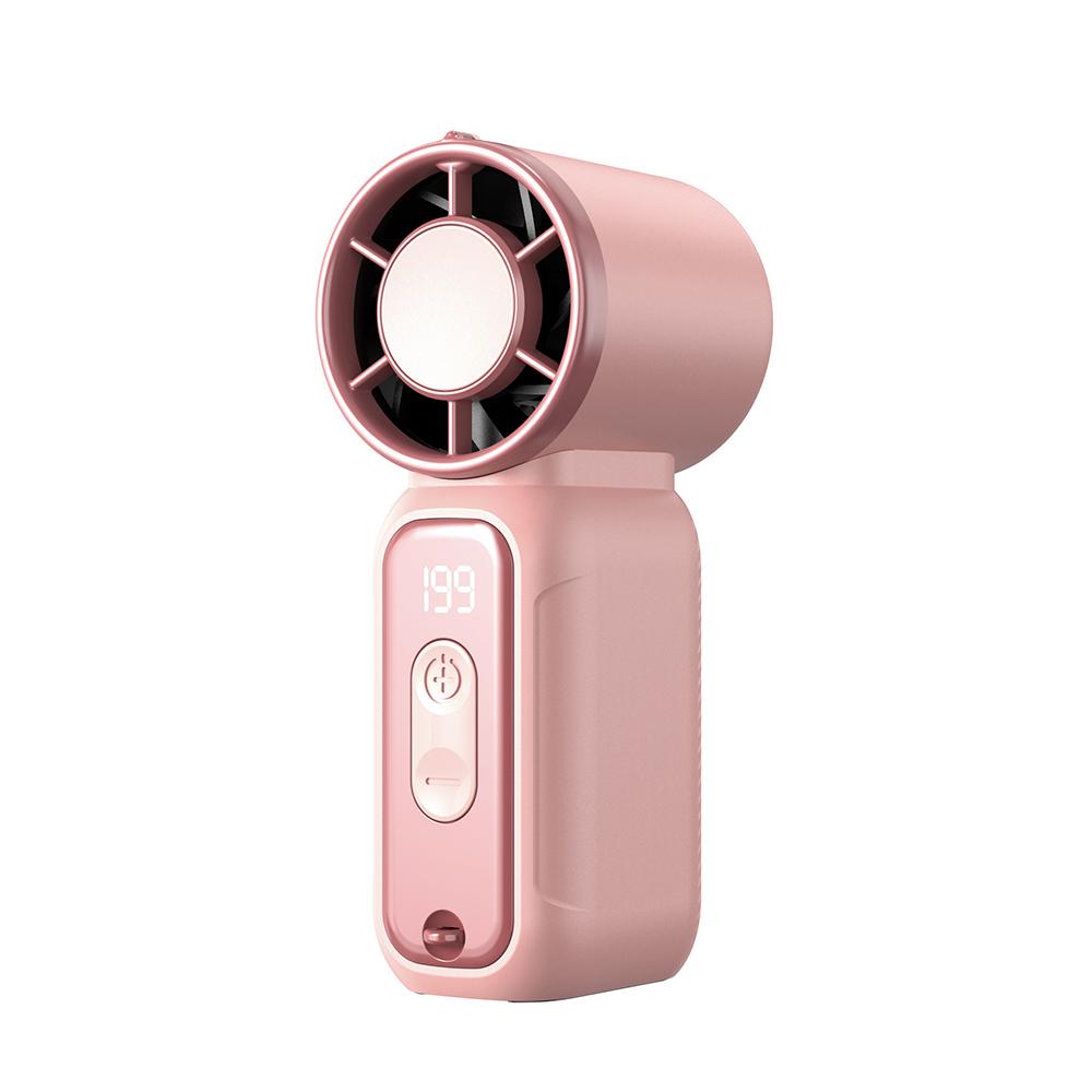 Portable Mini Fan Rechargeable LED Digital Display Air Cooling Hanging Neck Fan for Outdoor Small Personal Handheld Pocket Fan