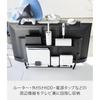 Yamazaki TV Top & Back Rack, Wide, Black, Approx. W70 x D19 x H60cm, Smart, Router Storage, Cable Storage, 4883