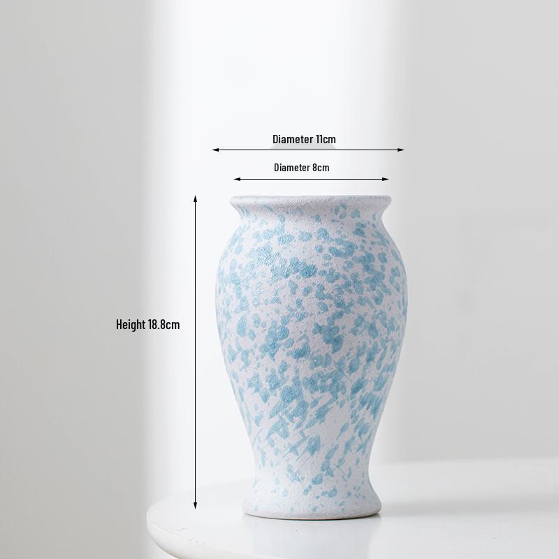 Minimalist Kiln-Fired Ceramic Vase: Home Living Room Decor for Fresh or Dried Flowers
