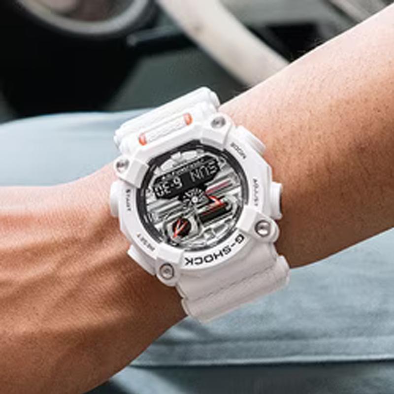 Casio G-SHOCK Serisi GA-900 Gizli Kıyı Endüstriyel Tarz Su Geçirmez Beyaz Savaşçı Darbeye Dayanıklı Yapı Kuvars Mekanizma Reçine GA-900AS-7AJF